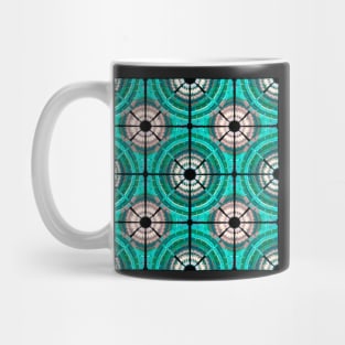 Bold Aqua Upbeat Grandma Rug Remix | Geometric Pattern Mug